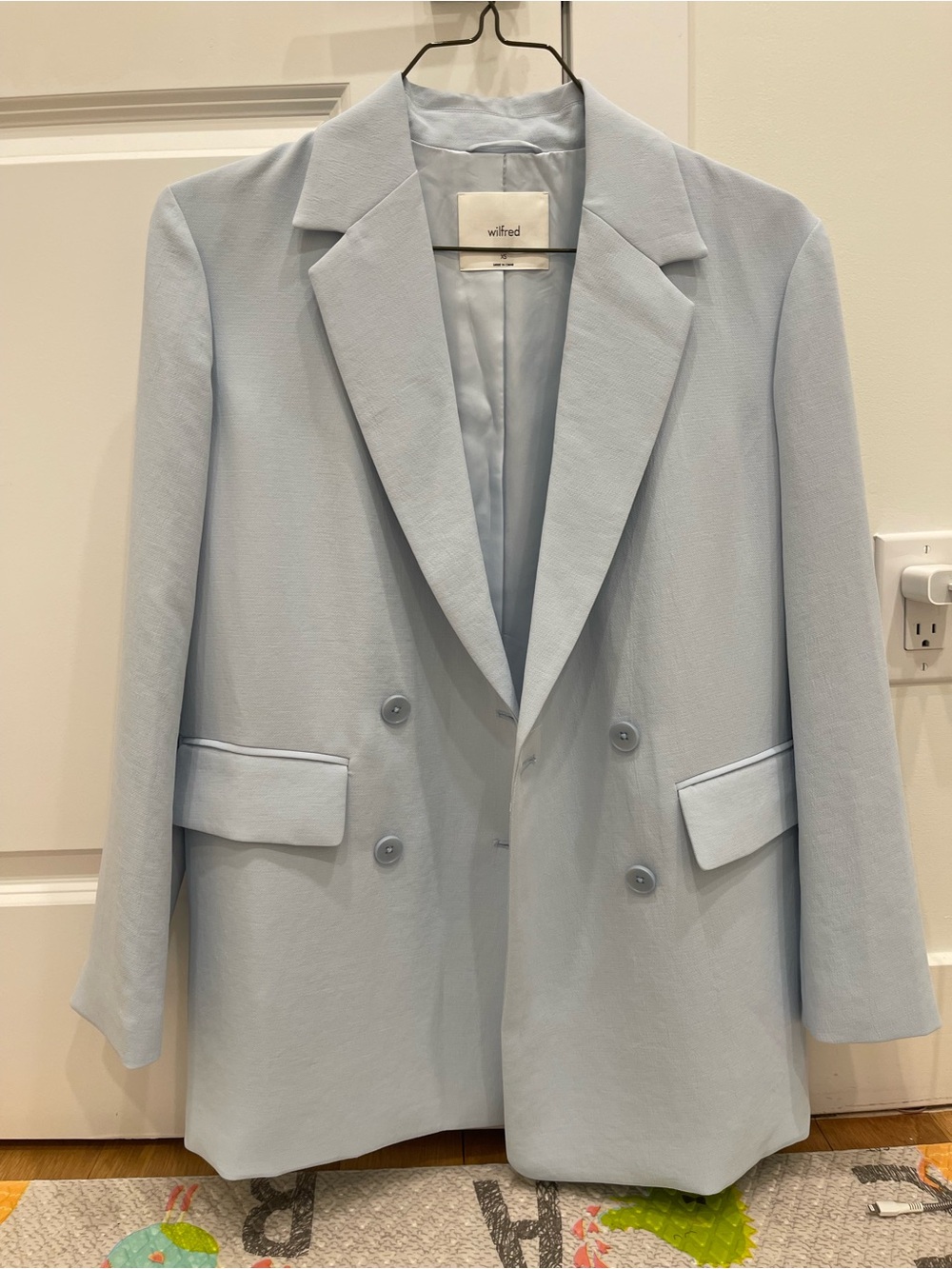 Wilfred Pale Blue Double-Breasted Blazer - Picture 3 of 6
